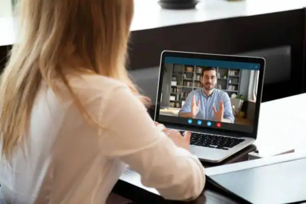 image of woman attending online mediation St Austell speak to our team today!